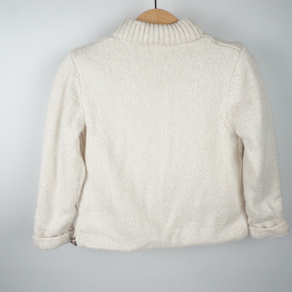 Sergent Major Bobble Knit Mock Neck Cozy Cardigan Cream Metallic Girls Sz 4 - Picture 3 of 8
